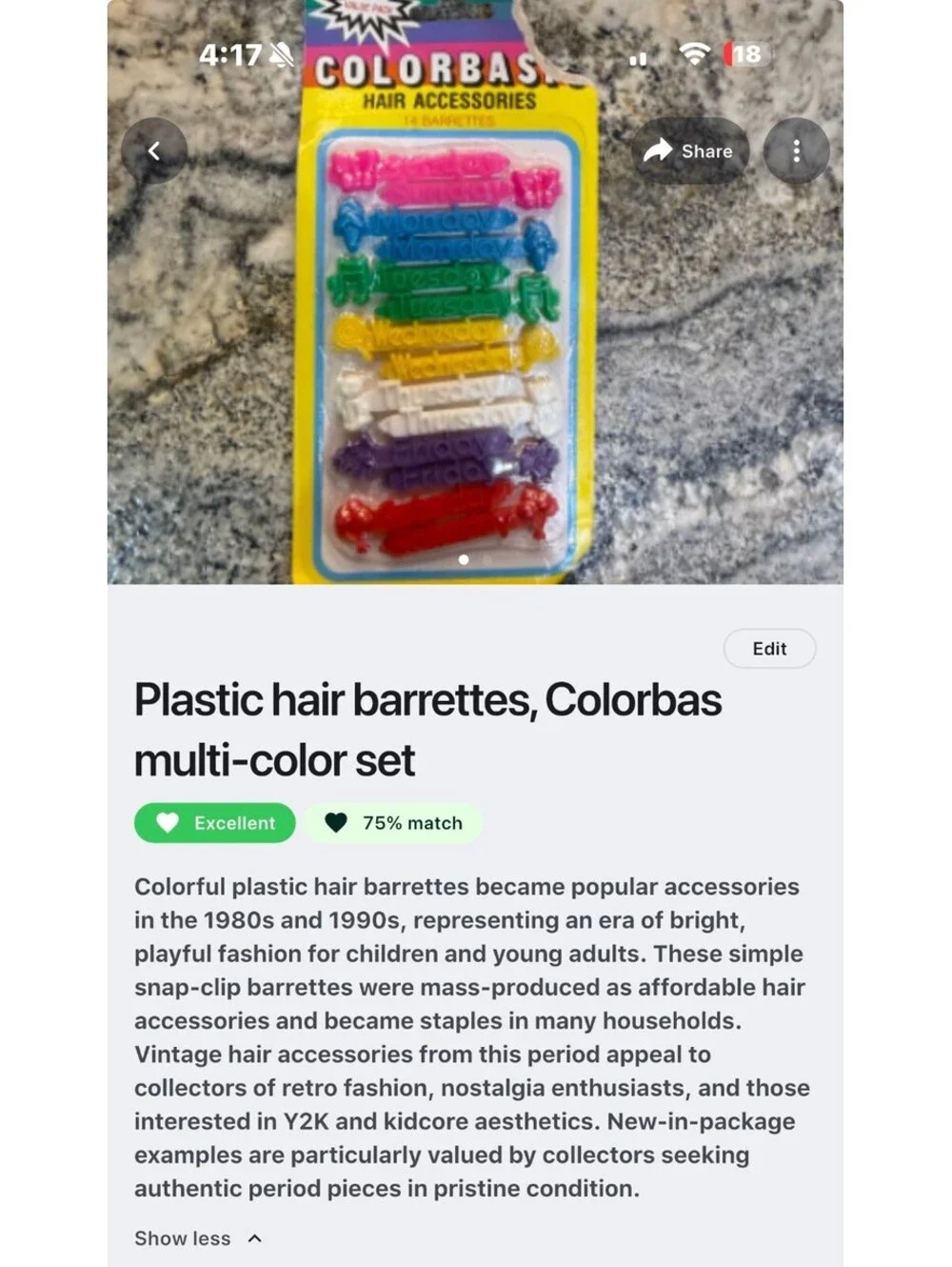 Colorbas Multi-Color Plastic Hair Barrettes Set